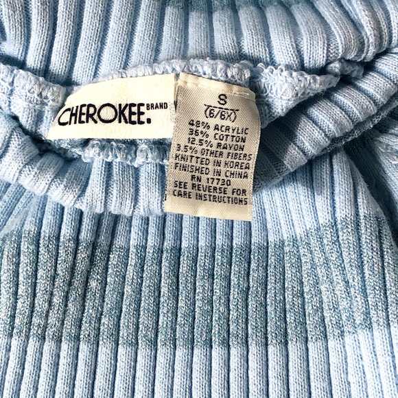 Cherokee Power Blue Sparkly Turtleneck Girl Size S - Picture 3 of 10